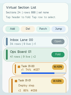Virtual Section List